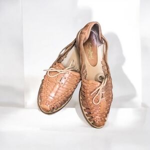 Made In Brazil Leather Slip-on Gladiator Style Sandal in Tan Size 7